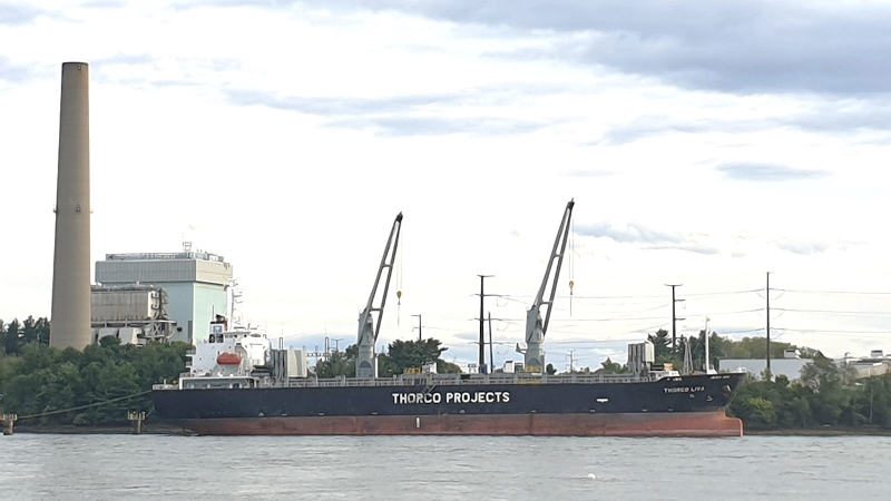 Freighter Thorco Liva in Portsmouth, New Hampshire during cable loading